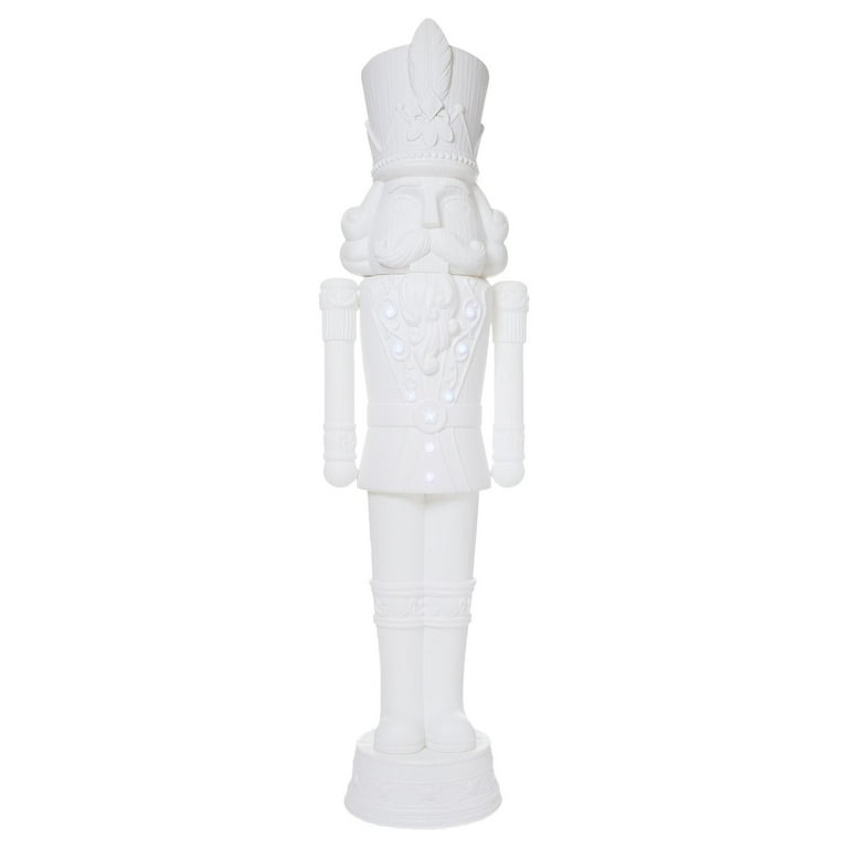 7.87”White Nutcracker Christmas Decoration,Paint it Yourself Light