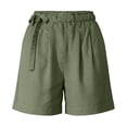thumbnail image 5 of Hilenly Summer Shorts for Women Lightweight High Waisted Cotton Shorts Side Drawstring Loose Casual Short with Pockets, 5 of 7