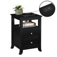 thumbnail image 4 of Melbourne Two-Drawer End Table with Charging Station and Shelf in Black Wood, 4 of 8