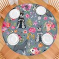 thumbnail image 2 of Schnauzer and Pioneer Flower Round Fitted Tablecloth with Elastic Edge,Dining Table Cover Waterproof,Outdoor Round Tablecloth for Camping,Dining,Indoor and Outdoor, 2 of 7