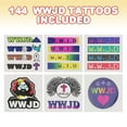 thumbnail image 2 of ArtCreativity WWJD Temporary Tattoos for Kids - Bulk Pack of 144-2 Inch Non-Toxic Tats Stickers for Boys and Girls, Birthday Party Favors, Goodie Bag Fillers, Non-Candy Halloween Treats, 2 of 7