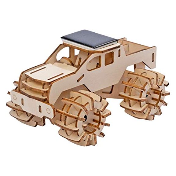 Allessimo Solar 3D Solar Puzzle Monster Truck Model Kit 64pcs Powered DIY Assembly for Adults Kids Ages 6