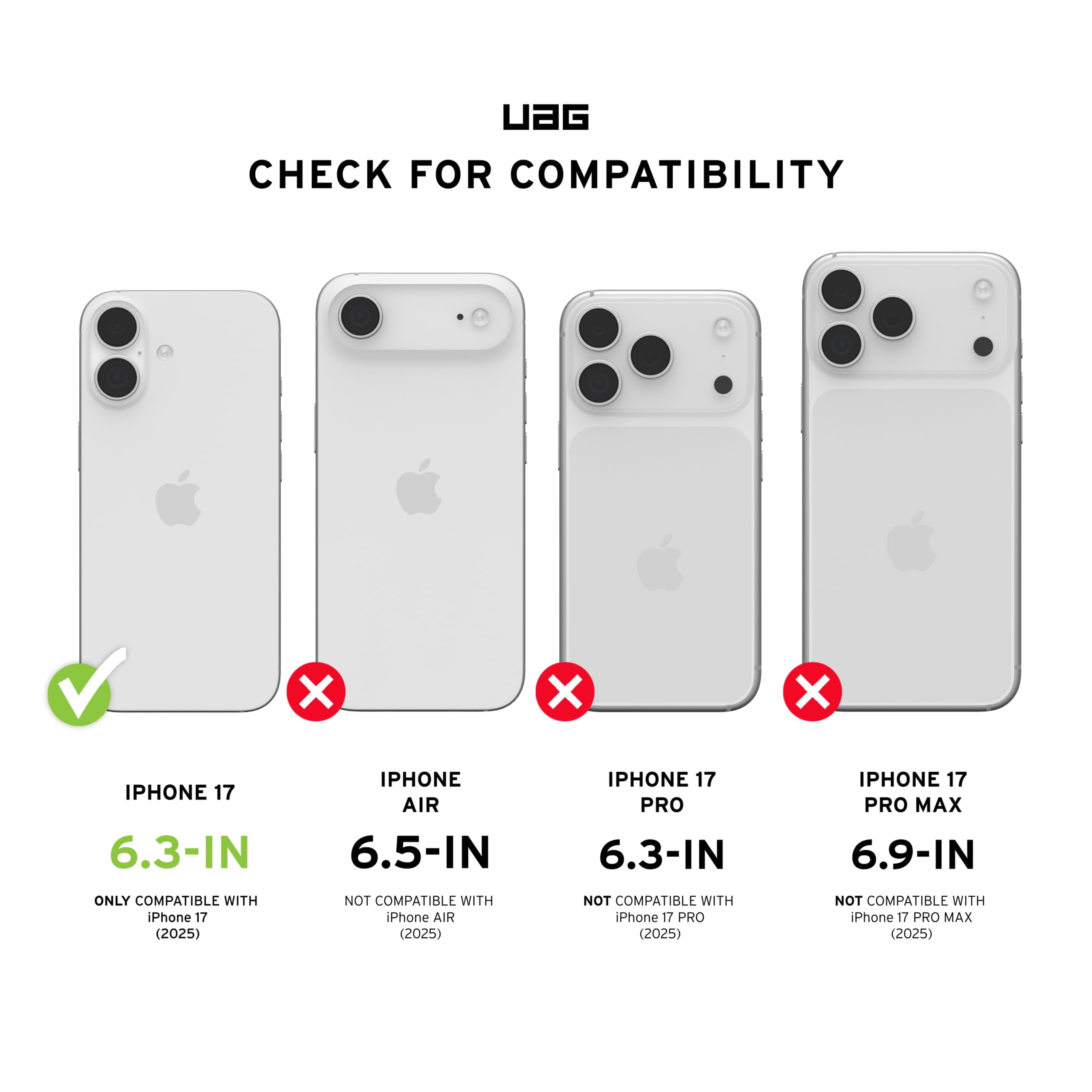 UAG iPhone 17 Case Essential Armor - Compatible with MagSafe Military Grade Protective Cover, Black
