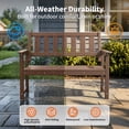 thumbnail image 5 of Kaleemen 50’’ Outdoor Bench, All Weather 2-Person HDPE Garden Bench for Park, Porch and Patio, Brown, 5 of 9