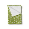 thumbnail image 2 of Green and White Soft Flannel Fleece Throw Blanket, Hand Drawn Style Funny Chameleons with Leafy Flower Stems, Cozy Plush for Indoor and Outdoor Use, 50" x 70", Apple Green White, by Ambesonne, 2 of 5