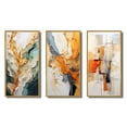 thumbnail image 2 of Designart "Organic Abstraction Orange and White Line Art" Abstract Framed Wall Art Set Of 3 - Orange Line Art Frame Canvas Set For Living Room Decor, 2 of 7