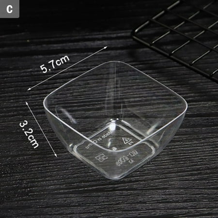 

10Pcs/set Transparent Disposable Cake Cup Hard Plastic Dessert Cup Food Holder Cups Tableware Withou