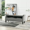 thumbnail image 2 of Jacqueline Flip Top Tufted Roll Arm Storage Bench Dark Heathered Grey, 2 of 13