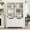 Antique White, variant on 74.5" Tall Double-Wide 3-Tier Bookshelf with 12 Storage Cubbies, Freestanding Display Bookcase for Living Room Office Library, White