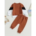 thumbnail image 5 of Newborn Baby Boy Clothes 3M 6M 12M 18M 24M 3Y Long Sleeve Contrast Color Sweatshirt Top with Pants Cute Toddler Fall Winter Outfits Set, 5 of 10