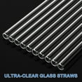 thumbnail image 2 of NiHome 12PCS Clear Glass Reusable Straws for Stanley H2.0 40oz Tumbler with 2 Brushes, 12" Long, 0.4"/10mm Diameter, Enhances Drinking Experience Prevents Spills, Dishwasher Safe, 2 of 8