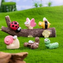 IDEANATEGRATE 1Set Mini Resin Animal Tiny Figurines Realistic Garden Figure for Tabletop Decor Small Mixed Style