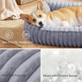 thumbnail image 3 of Exclusivo Mezcla Ribbed Plush Cuddler Dog Bed, 20"×16" Calming Pet Bed with Non-Slip Bottom for Small Dogs, Light Grey, 3 of 7