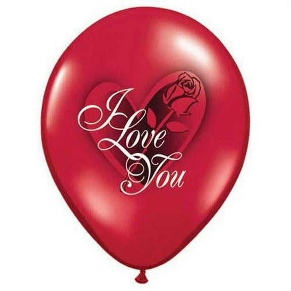 LOONBALLOON Love Balloons, 11″ I LOVE YOU RED ROSE