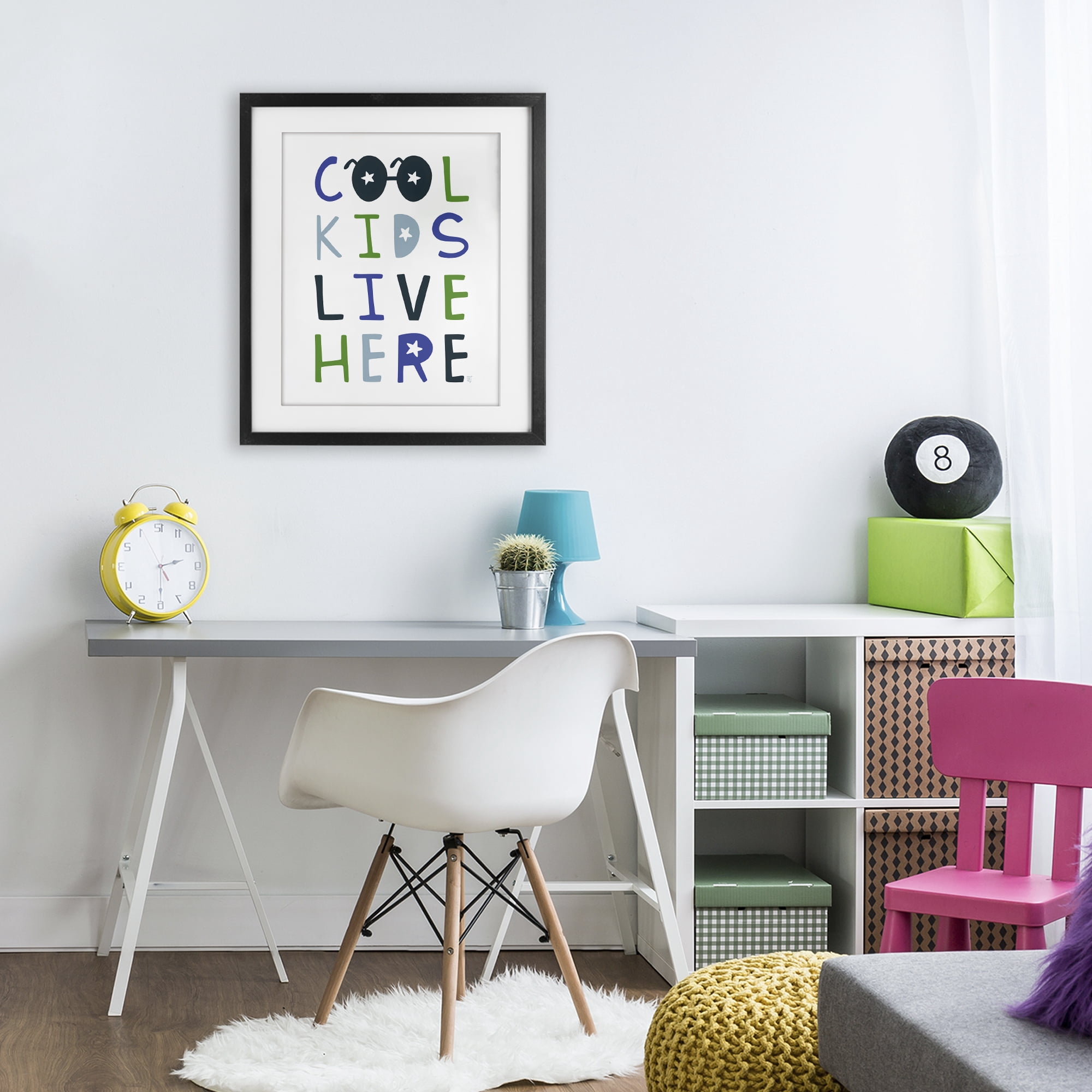Stupell Industries Cool Kids Live Here Black Framed Print Under Glass, design by Elizabeth Tyndall