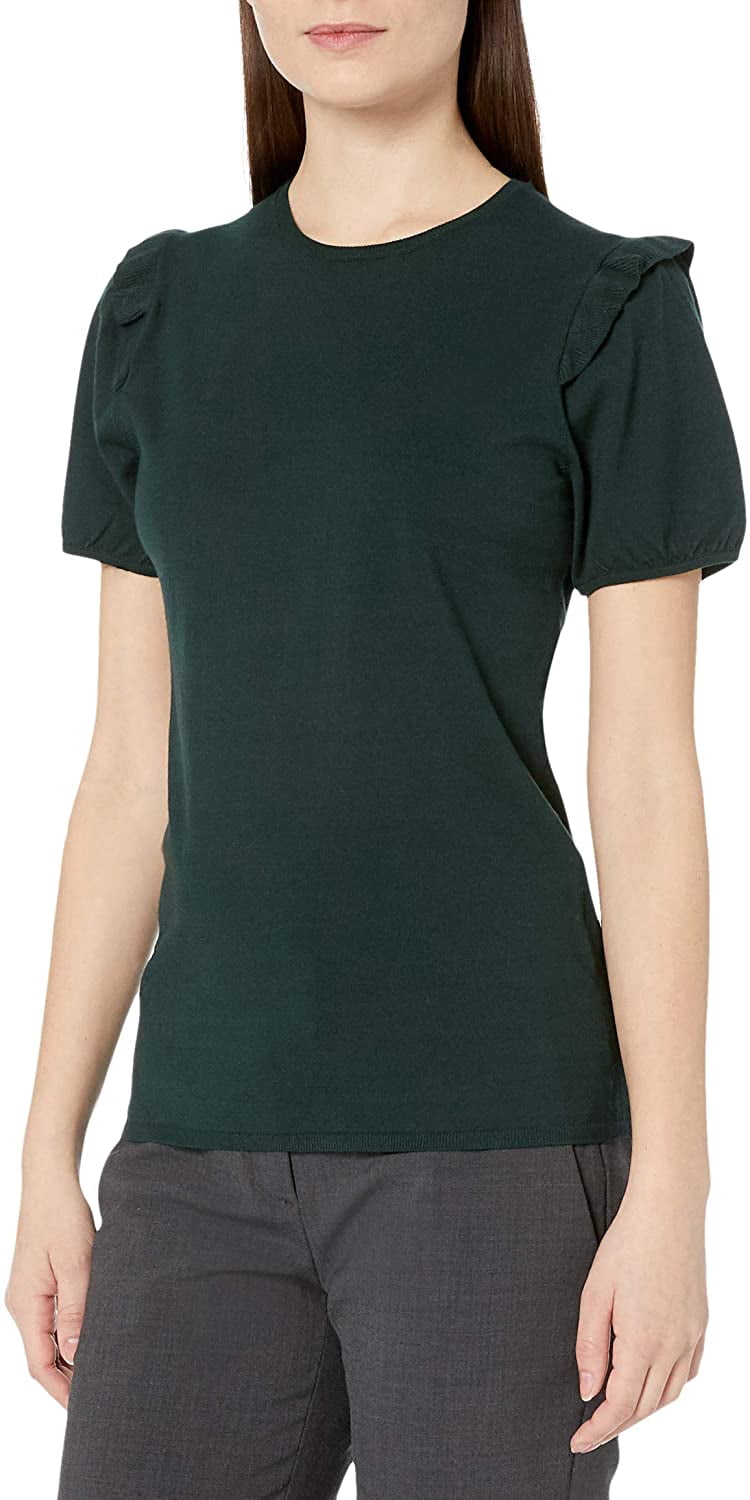 Women s Ruffle Shoulder Sweater Dark 