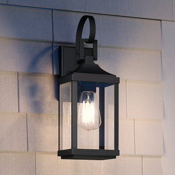 Luxury Transitional Wall Sconce, 15.125H x 5.5W, with Farmhouse Style, Midnight Black, UHP1402 by Urban Ambiance