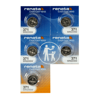2 X Renata 371 Mercury Free 1.55v Silver Oxide Watch