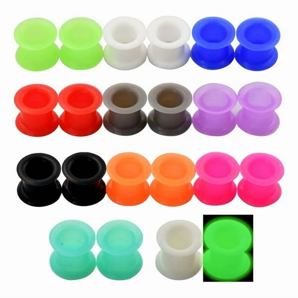 Multicolor Expansor De Túnel De Silicona Piercing Para Oreja