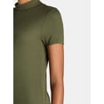 thumbnail image 5 of Time and Tru Women's Mock Neck Top with Short Sleeves, 2-Pack, Sizes XS-XXXL, 5 of 7
