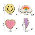 thumbnail image 5 of 28pcs Chenille Rainbow Iron On Parches Smile Face Lightning Star Sew On Love Heart Parches TUNC Sencillez, 5 of 5