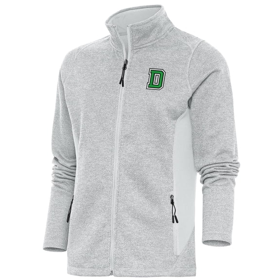 Women's Antigua Gray Dartmouth Big Green Course Full-Zip Jacket