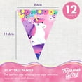 thumbnail image 2 of Unicorn Birthday Banner Pennant 1 Pack - Rainbow Unicorn Party Supplies, 2 of 6