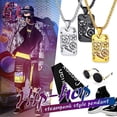 thumbnail image 2 of Grabado personalizado para hombre con placa de oro,Collar de acero con etiqueta de perro de fibra de carbono para hombres,Etiqueta de perro del ejército con placa militar con cadena, 2 of 5