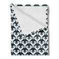 thumbnail image 2 of Penguin Soft Flannel Fleece Throw Blanket, Animal Print Themed Continuous Pattern with Baby Birds, Cozy Plush for Indoor and Outdoor Use, 60" x 80", Slate Blue Baby Blue, by Ambesonne, 2 of 5