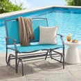 thumbnail image 4 of Costway Patio Glider Rocking Bench Double 2 Person Chair Loveseat Garden Gray Turquoise, 4 of 11