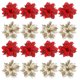 thumbnail image 1 of 24 piezas de adornos de flores navideños adornos de árbol de Navidad decoraciones navideñas, 1 of 5