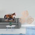 thumbnail image 2 of Figura de caballo,Figura coleccionable de caballo en miniatura,Placa de pared con hojas de palma,Decoración de pared de madera con hojas de palma,Adorno de madera para pared con decoración, 2 of 8