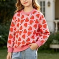 thumbnail image 2 of ITSAME Toddler Girls Cotton Sweatshirt (1-7) Long Sleeve Crewneck Pullover Cute Print Kids Comfort Casual Top Size 5T, 2 of 9