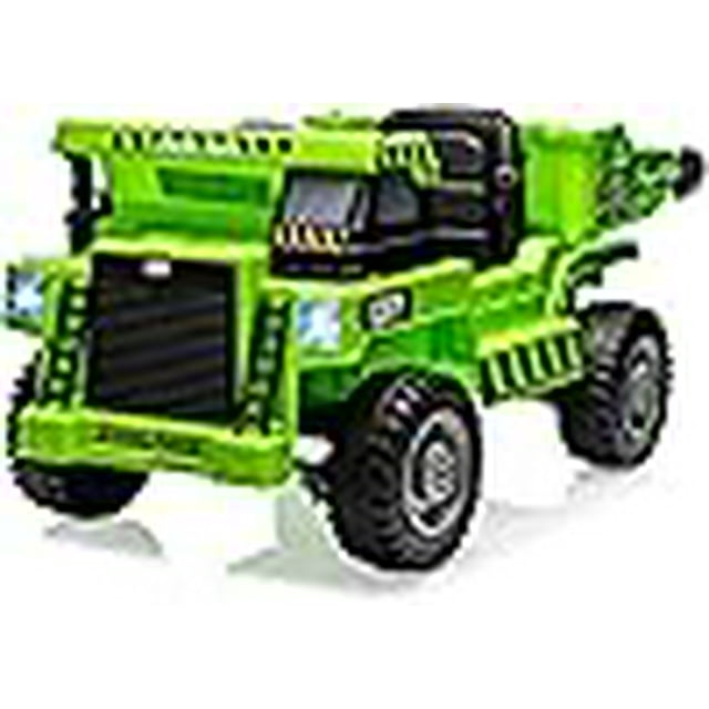 Historyli Camión Volquete de Juguete para Montar 12v para Niños 4-8 Años, Vehículo de Construcción 4x4 con Mando a Distancia, Caja Volquete y Pala Eléctricas, Música Bluetooth, 2 Velocidades, Verde
