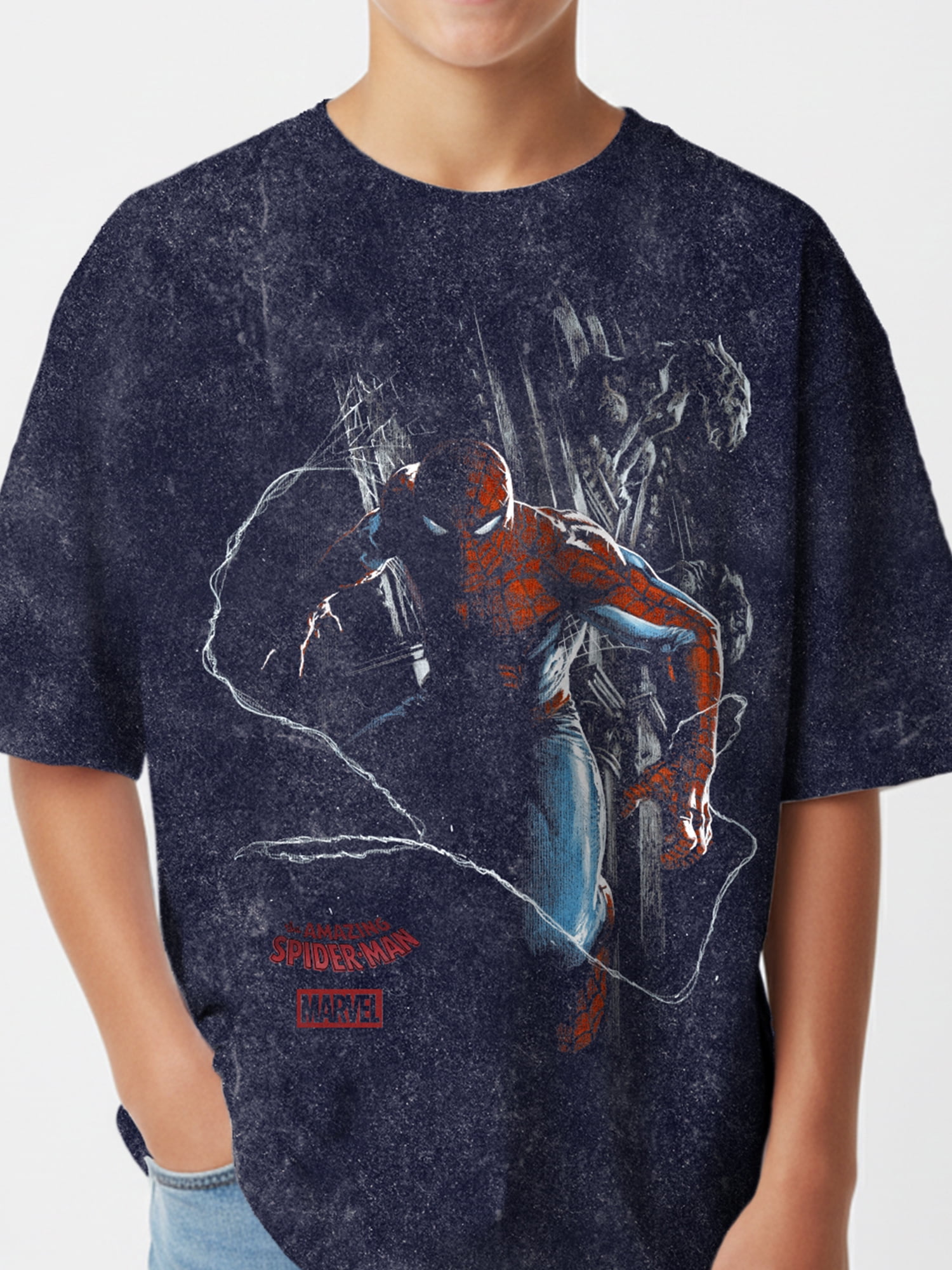 Spider Man Boys Mineral Wash Graphic Tee, Sizes XS-XXL