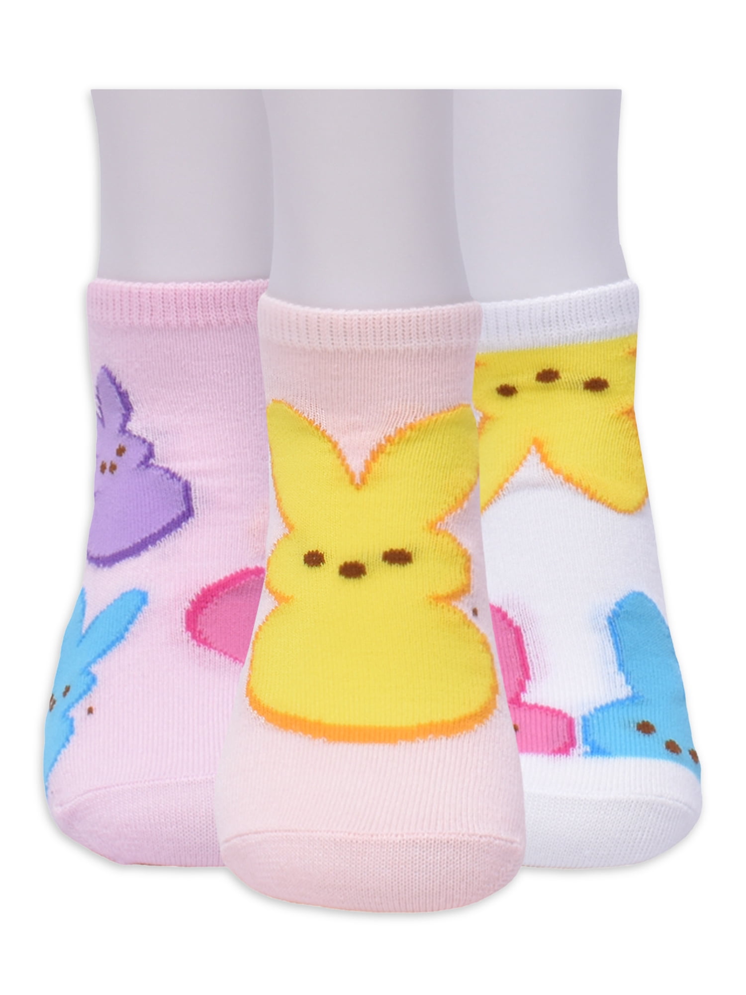 Peeps Girls No Show Socks, Gift Box, 3 pairs, Pastel Colors