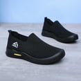 thumbnail image 3 of Mens Sneakers Casual Knit Mesh Arch Support Orthopedic Walking Shoes Nonslip Lightweight Workout Gym Athletic Shoes Loafers Black Size 9.5, 3 of 5