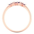 thumbnail image 5 of 0.17 ctw Wedding Band for Women - 14K Rose Gold Simulated Alexandrite Stackable Eternity Ring, 5 of 6