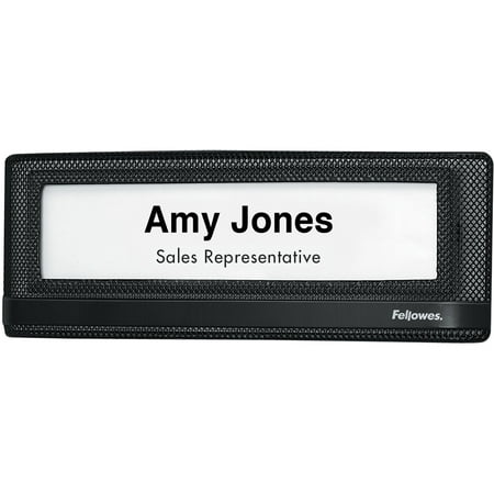 Fellowes, FEL7703201, Mesh Partition Additions™ Name Plate, 1 Each, Black,Clear