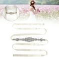 thumbnail image 4 of Bridal Belt, Bride Dress Belt Elegant Appearance With Rhinestones For Banquets For Weddings For Parties White, 4 of 7