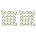 thumbnail image 1 of Ambesonne Cartoon Throw Pillow Cover 2 Pack, Sleeping Foxes, 16", Beige Black and White, 1 of 2
