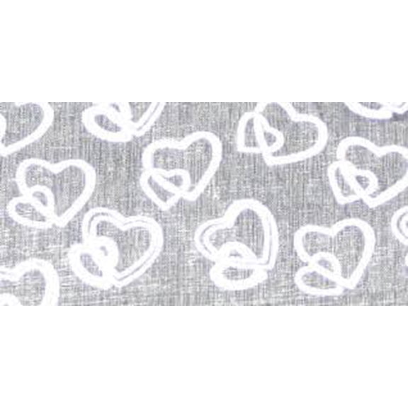 The Ribbon People White Locking Heart Cut Edge Craft Ribbon 4" x 50 Yards