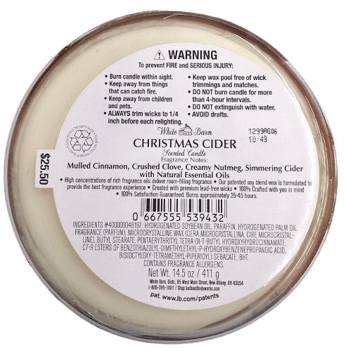 White Barn Bath and Body Works Christmas Cider 3 Wick Scented Candle New w Lid