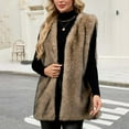 thumbnail image 4 of Ailaofu Womens Oversized Faux Fur Vests Sleeveless Open Front Cardigan Fuzzy Jacket Coat Outerwear 2025 Fall Winter, 4 of 7