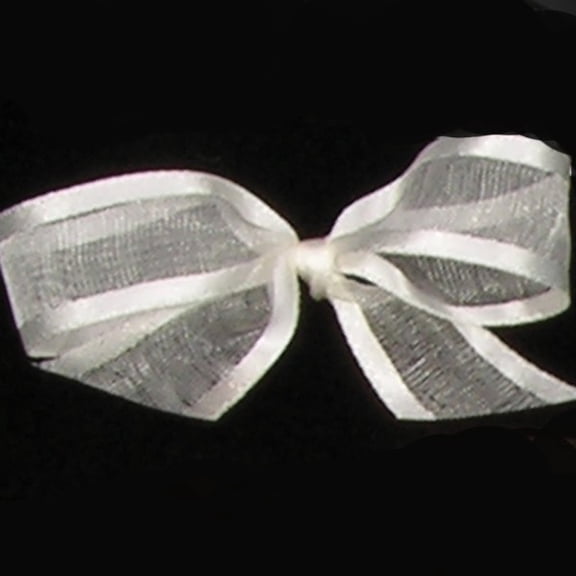 Pearl White Sheer Edged Craft Ribbon 0.6" x 120 Yards