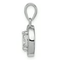 thumbnail image 2 of Sterling Silver Rhodium-plated with Cubic Zirconia Oval Pendant, 2 of 3