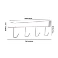 thumbnail image 2 of 4-Hook Storage Organizer, Kitchen Pantry Shelf, Metal Construction, 1kg Load Capacity, Wall-Mounted Design, For Kitchen Utensils, Heavy-Duty Rack, Stainless Steel Finish, Space-Saving Organi, 2 of 7