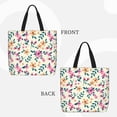 thumbnail image 3 of Naloa Cute Flower Tote Bag for Women, Foldable Tote Bag With Zipper, Large Shoulder Bag, Top Handle Handbag for Travel, Work, Shopping, 3 of 9