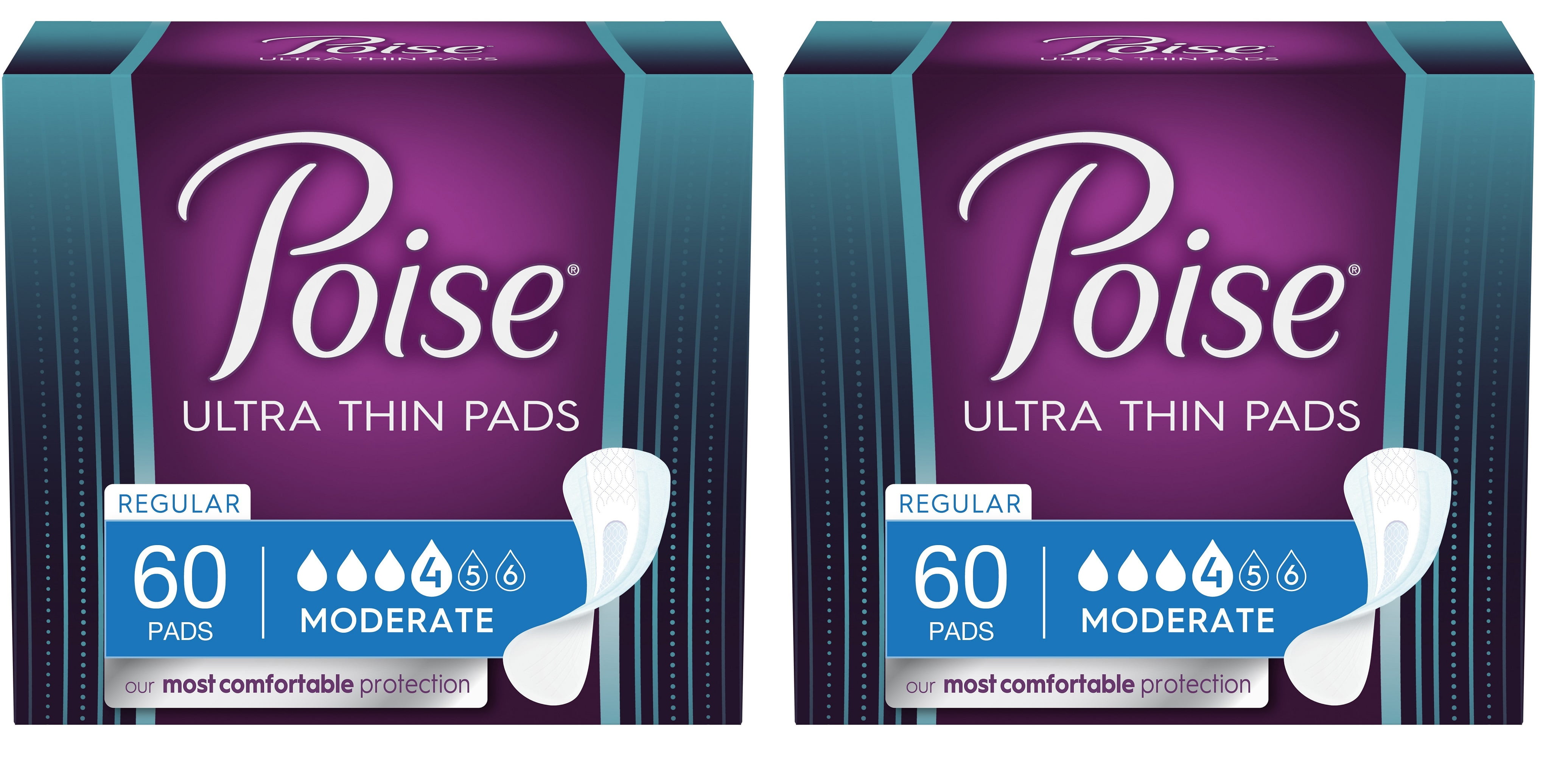 Poise UltraThin Incontinence/Bladder Control Pads, Moderate Absorbency