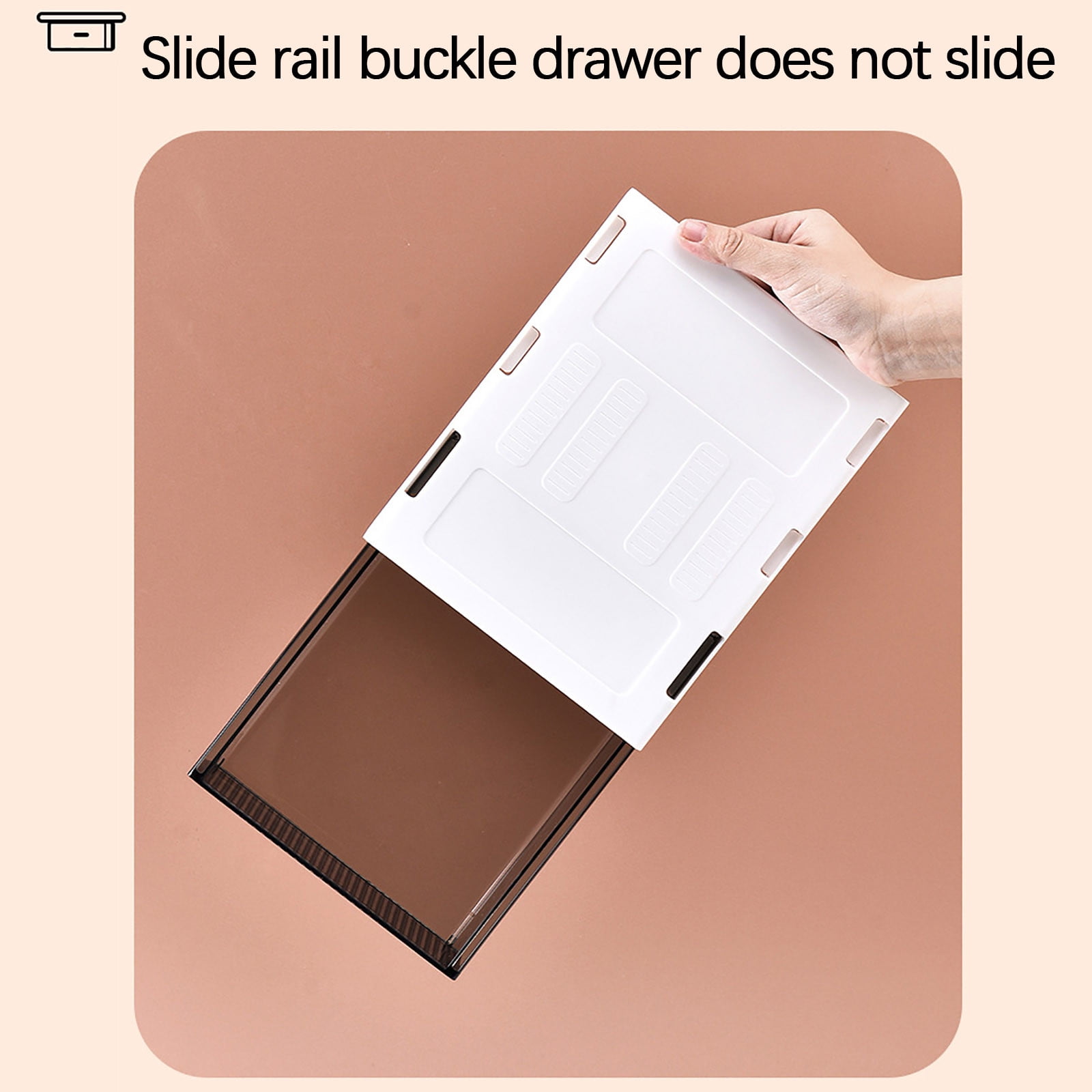 Wovilon Under Desk Drawer Organizer, Self-Adhesive Under Desk Storage Slide Out Drawer, Hidden Attachment Plastic Workspace Organizers For Office Home Stationery